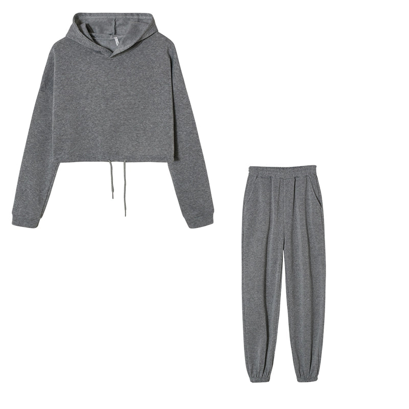 Stilren Tvådelad Sportdräkt för Kvinnor - Långärmad Casual Outfit med Skräddarsydd Midja