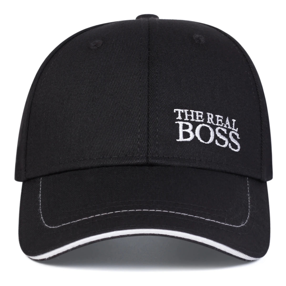 Unisex Baseballkeps med Broderat 'THE REAL BOSS' – Justerbar Casual Keps för Vår och Höst, Perfekt för Utomhusbruk och Hip Hop-stil. Solskyddande Hatt.