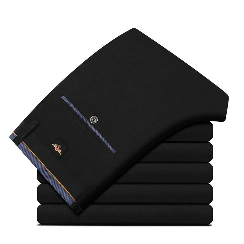 Elegant Herrbyxor - Slim Fit Kontorsbyxor för Vår och Höst - Koreansk Stil i Rakt Snitt för Avslappnad Streetwear