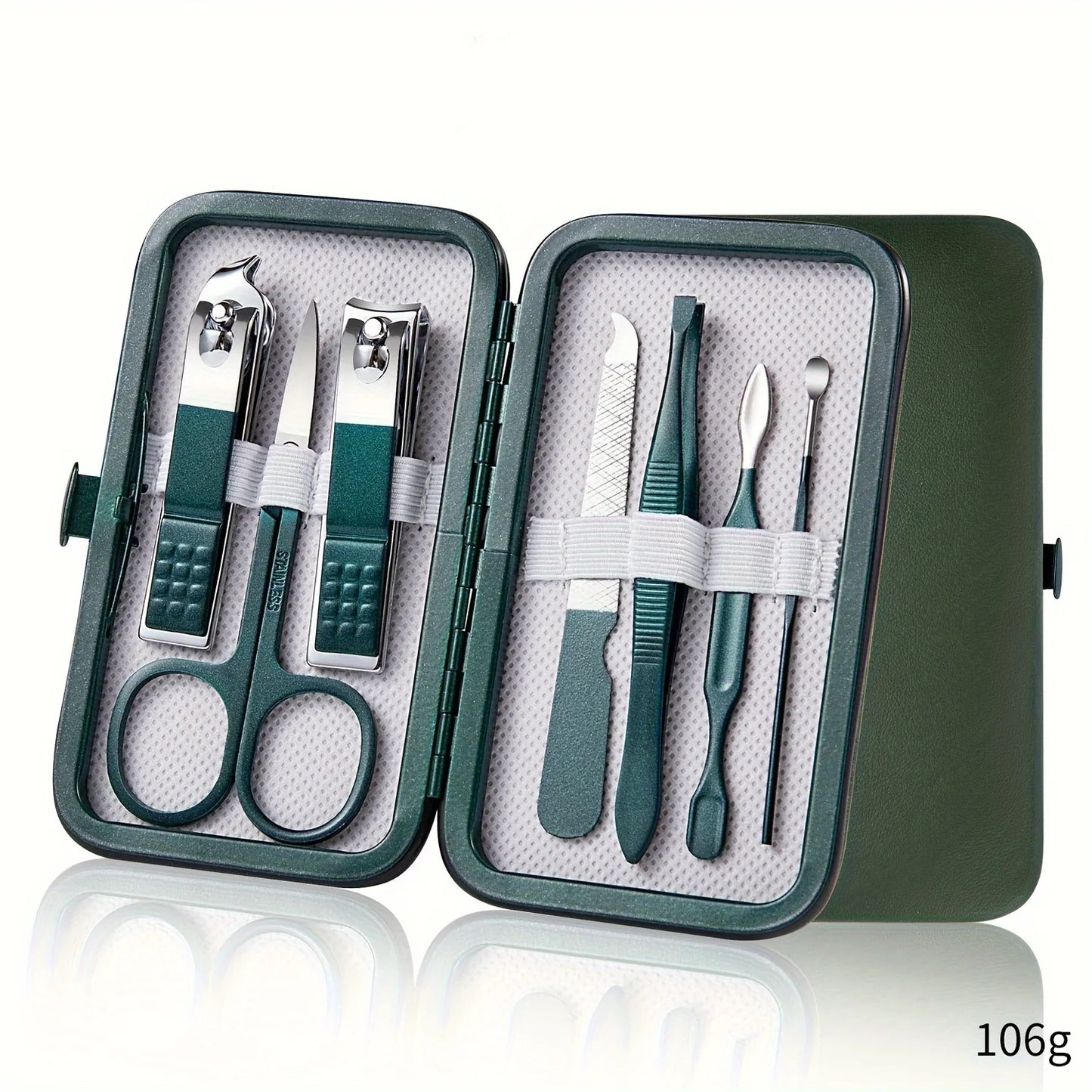 Lyxigt Nagelvårdsset i Rostfritt Stål - Professionellt Manikyr- & Pedikyrset med 7/10/12/18 Delar - Praktisk Resefodral