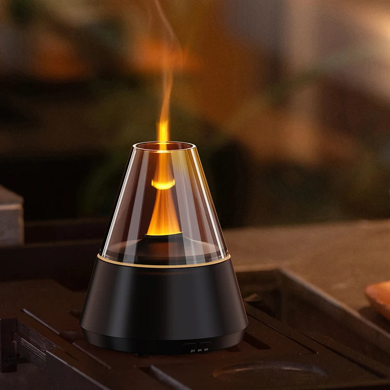 Färggrann Luftfuktare med Aromadiffusor - USB-laddad Essential Oils Sprayer och Stämningsfull Lampljus för Hemmet