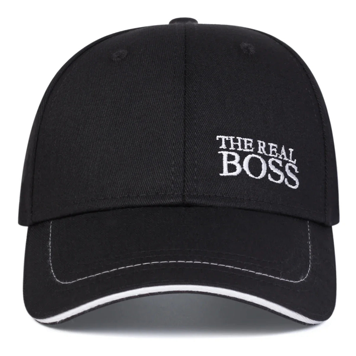 Unisex Baseballkeps med Broderat 'THE REAL BOSS' – Justerbar Casual Keps för Vår och Höst, Perfekt för Utomhusbruk och Hip Hop-stil. Solskyddande Hatt.