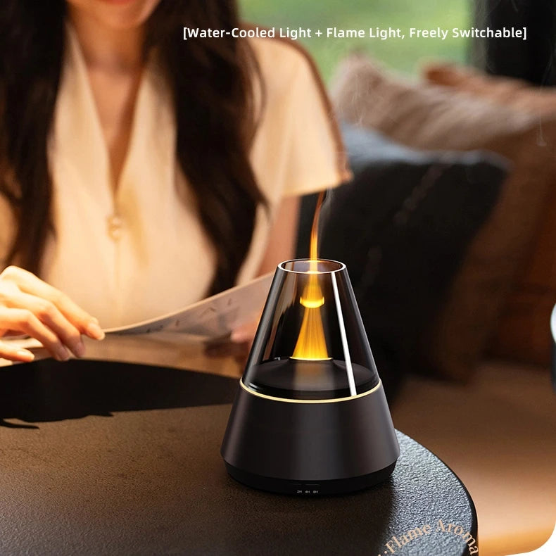 Färggrann Luftfuktare med Aromadiffusor - USB-laddad Essential Oils Sprayer och Stämningsfull Lampljus för Hemmet