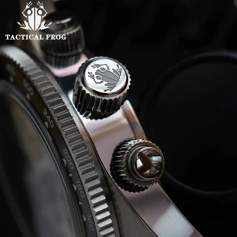 Taktisk Groda 41mm Herrkronograf - VS75 Solarkvartsrörelse, Vattentålig Safir, Grön C3 Luminös Ur