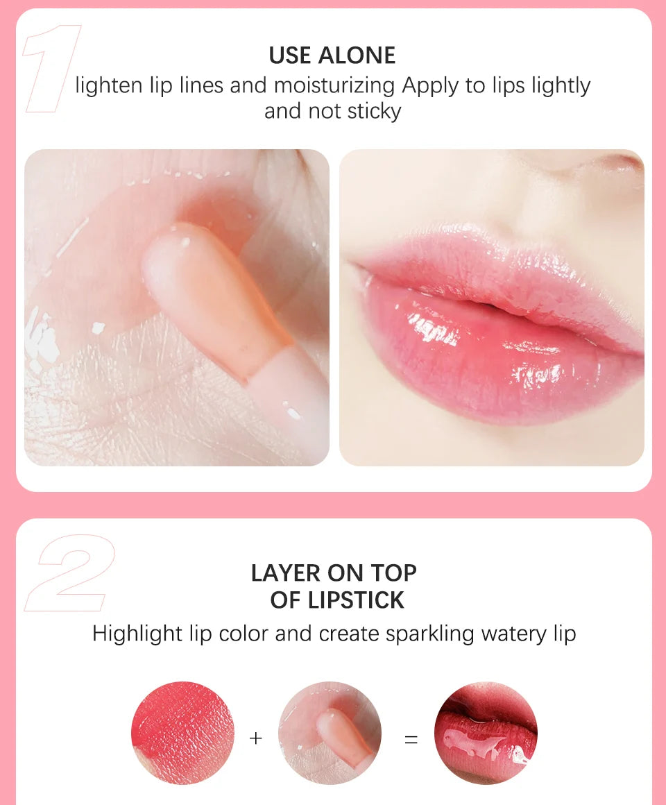 Återfuktande Läppbalsam - Original Läppolja med Glans för Plumpande och Exfolierande Effekt - Pink Gloss för Fräscha och Fylliga Läppar