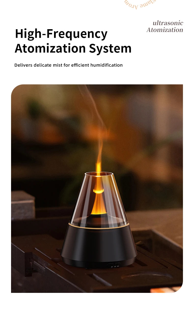 Färggrann Luftfuktare med Aromadiffusor - USB-laddad Essential Oils Sprayer och Stämningsfull Lampljus för Hemmet