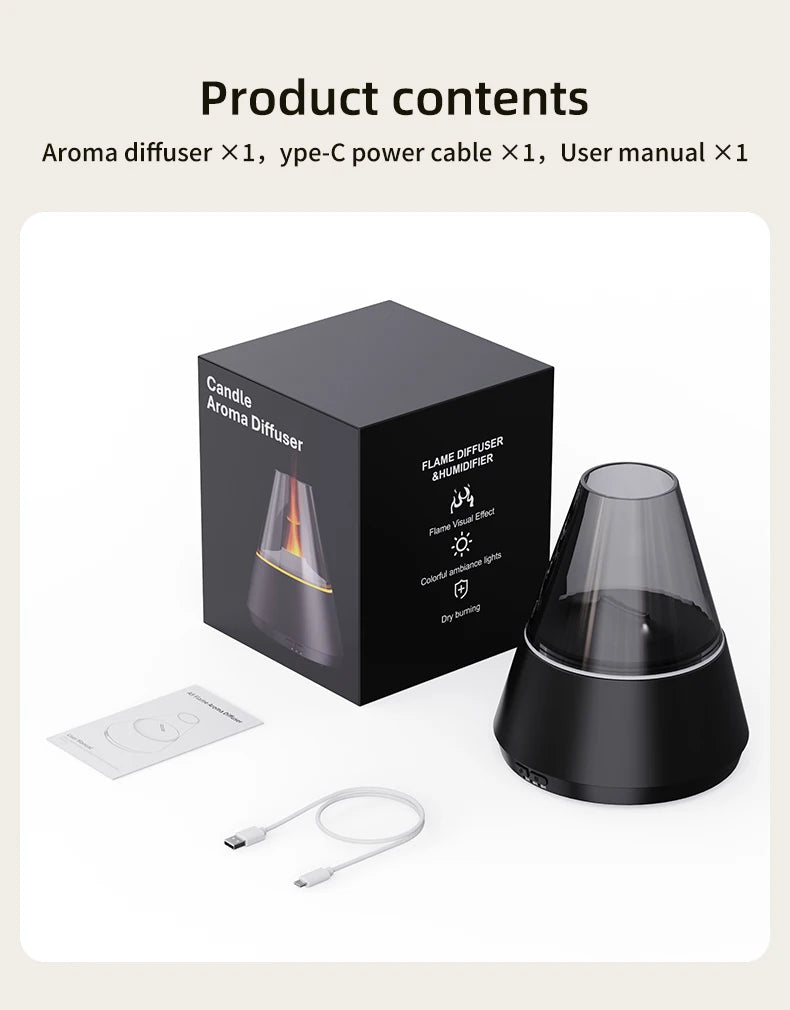 Färggrann Luftfuktare med Aromadiffusor - USB-laddad Essential Oils Sprayer och Stämningsfull Lampljus för Hemmet