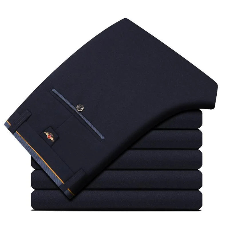 Elegant Herrbyxor - Slim Fit Kontorsbyxor för Vår och Höst - Koreansk Stil i Rakt Snitt för Avslappnad Streetwear
