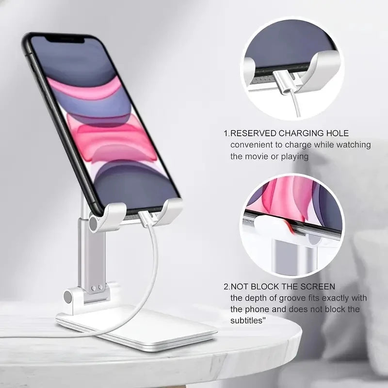 Justerbar Mobiltelefonhållare för Skrivbord - Universell Stativ för iPhone, iPad & Xiaomi - Perfekt för Hemma och Kontoret