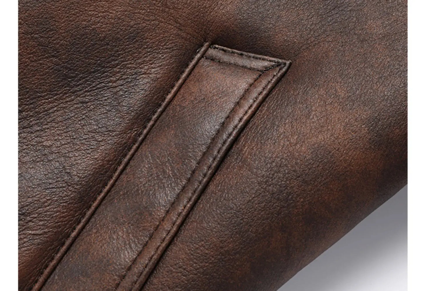 Herrar Vinterkappa i Äkta Läder - Naturlig Shearling Jacka för Motorcyklister och Piloter, Stora Storlekar upp till 7XL i Stilig Brun