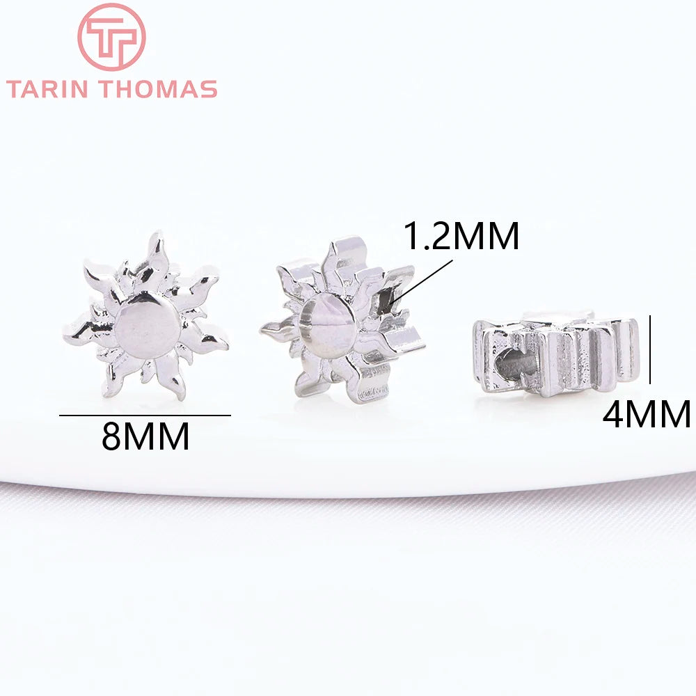 Set av 6 Stk 24K Guldpläterade Messingsolpärlor - Elegant DIY Smyckesfynd för Armband och Accessoarer