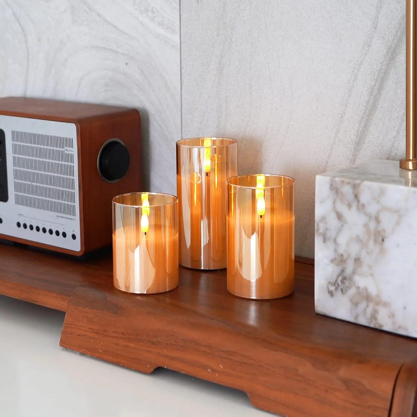 LED-ljus utan låga med Fjärrkontroll och Timer - Realistiskt Fladdrande Ljus i Akryl - Batteridrivet för Jul och Bröllopsdekoration