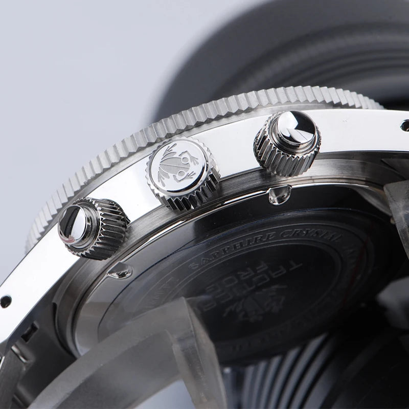 Taktisk Groda 41mm Herrkronograf - VS75 Solarkvartsrörelse, Vattentålig Safir, Grön C3 Luminös Ur