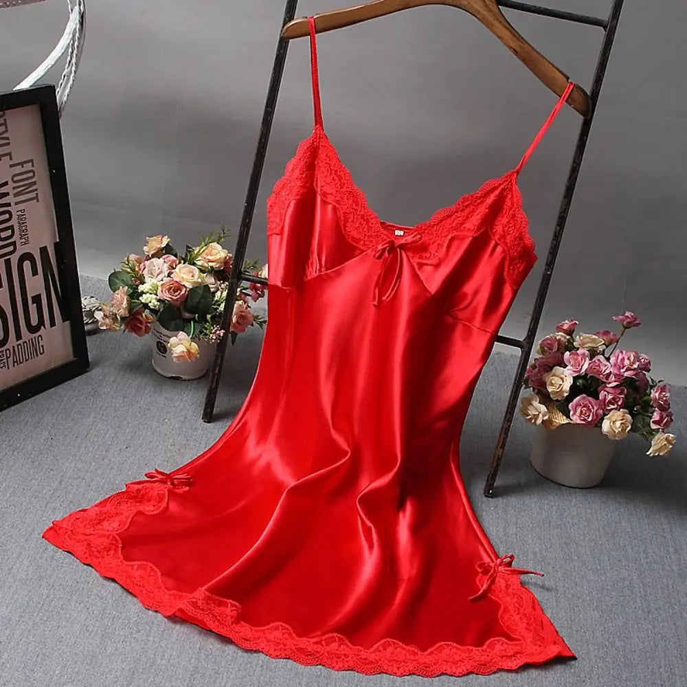 Snygg Spetsklädd Nattklänning - Sensuell Brudnättkjol för Sova och Avkoppling. Kvinnlig Spetsig Nattplagg - Eleganta Nattgowns för Eftermiddagsmys.