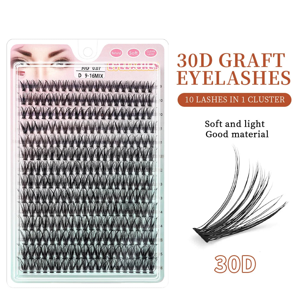 Individuella Ögonfransförlängningar - Falska Fransar i Kluster med Naturlig Minkffekt, DIY, 10D till 40D, 9-16 mm, 280 Bundlar för Drömlik Ögonfransförlängning