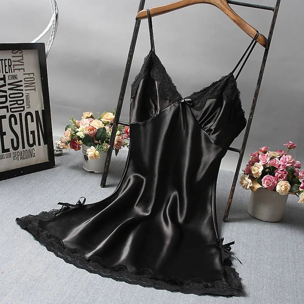 Snygg Spetsklädd Nattklänning - Sensuell Brudnättkjol för Sova och Avkoppling. Kvinnlig Spetsig Nattplagg - Eleganta Nattgowns för Eftermiddagsmys.