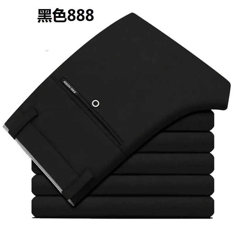 Elegant Herrbyxor - Slim Fit Kontorsbyxor för Vår och Höst - Koreansk Stil i Rakt Snitt för Avslappnad Streetwear