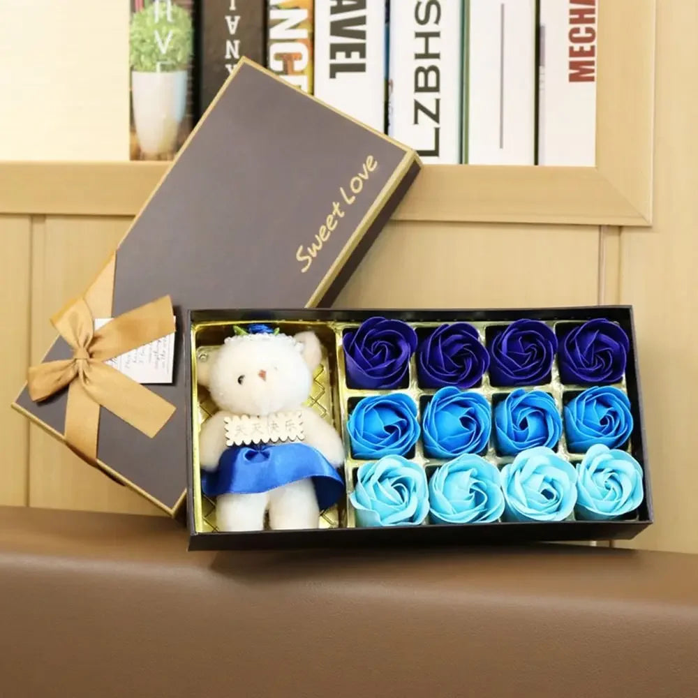 Konstgjord Ros Blommig Doftande Badtvål - Uttryck Kjärleken med Presentförpackning - Handgjord Ros-tvål för Alla Hjärtans Dag