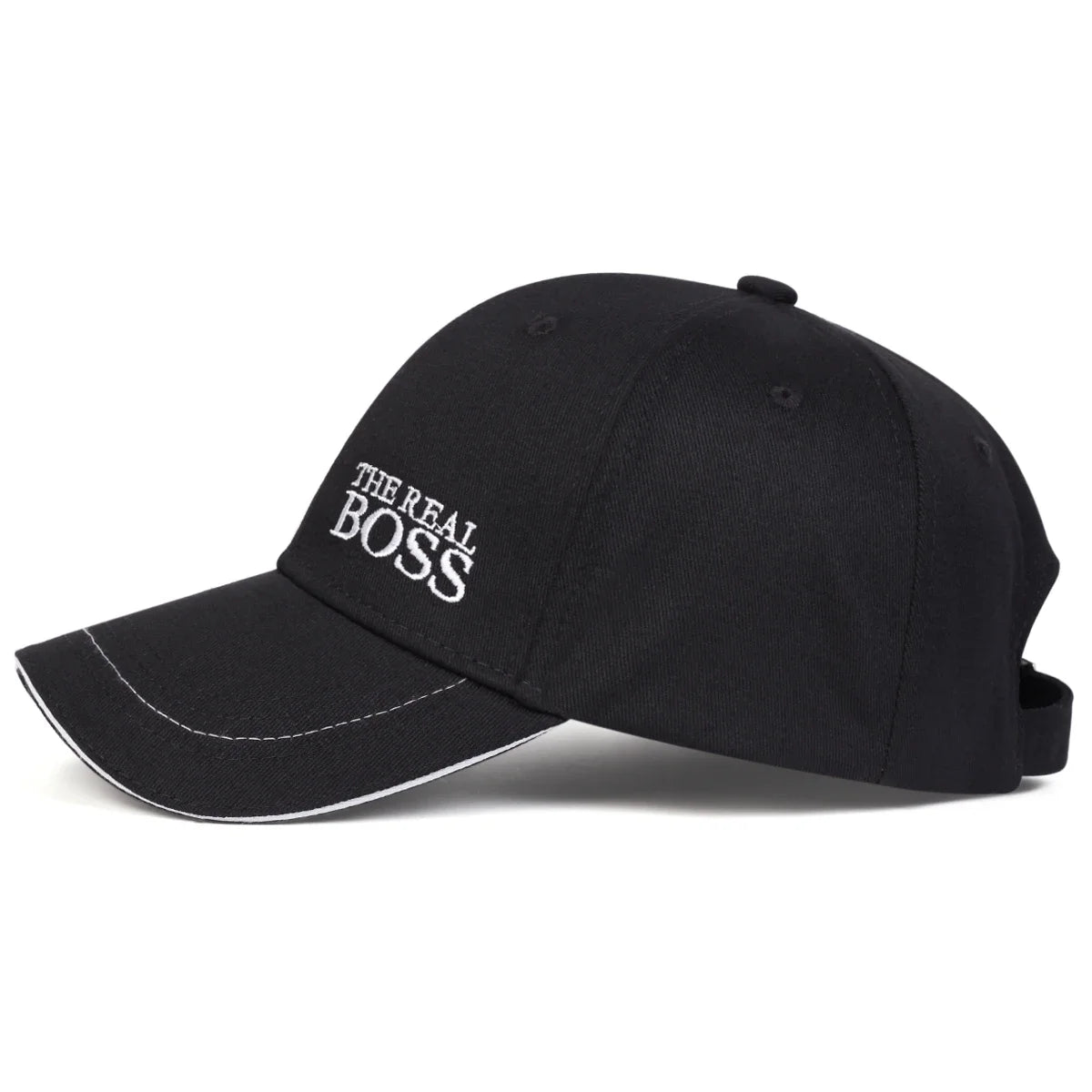 Unisex Baseballkeps med Broderat 'THE REAL BOSS' – Justerbar Casual Keps för Vår och Höst, Perfekt för Utomhusbruk och Hip Hop-stil. Solskyddande Hatt.