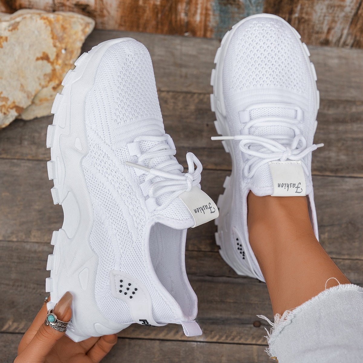 Flyknit Mesh Women's Thin Breathable Sports Casual Shoes - Hamora
