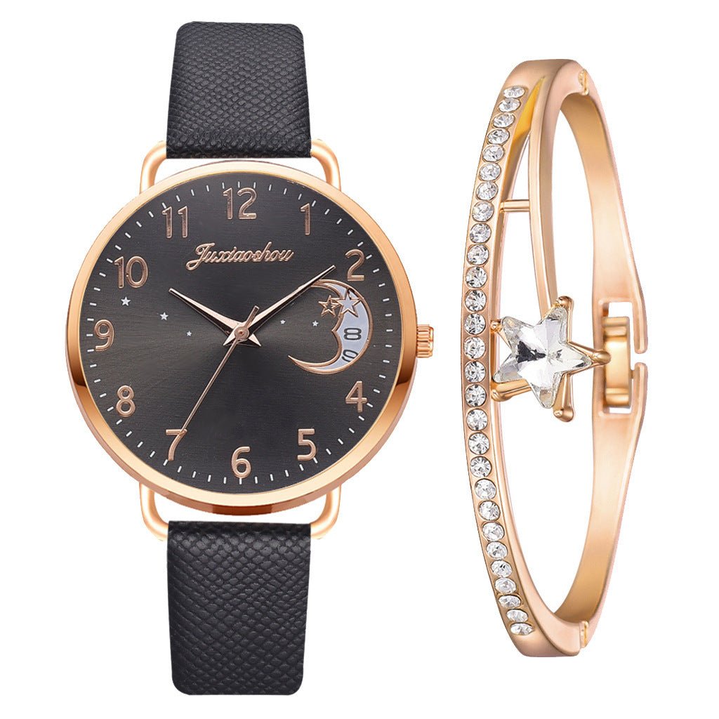 Lovely Moon Pattern Quartz Watch for Women With Strap Dial Ladies Wristwatch Montre Femme Relogio Feminino Reloj Mujer Drop Ship - Hamora