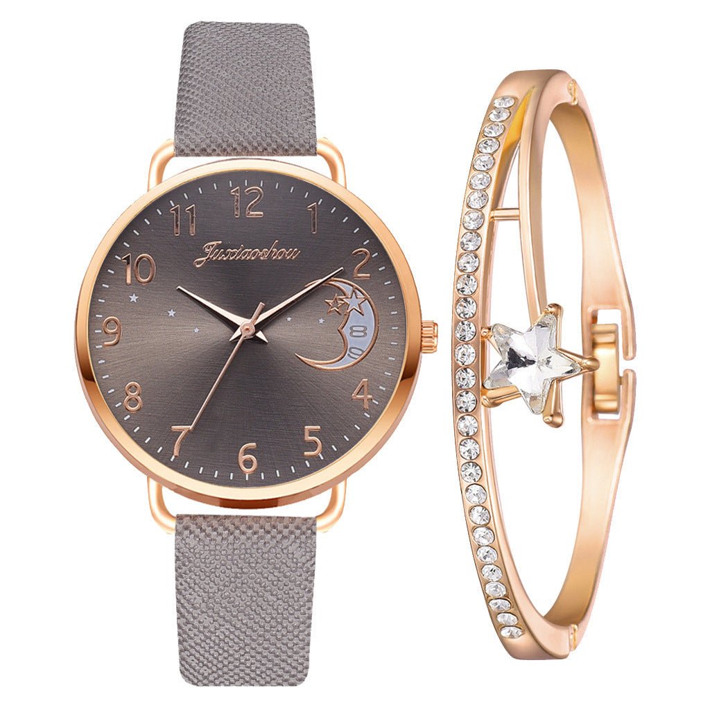 Lovely Moon Pattern Quartz Watch for Women With Strap Dial Ladies Wristwatch Montre Femme Relogio Feminino Reloj Mujer Drop Ship - Hamora