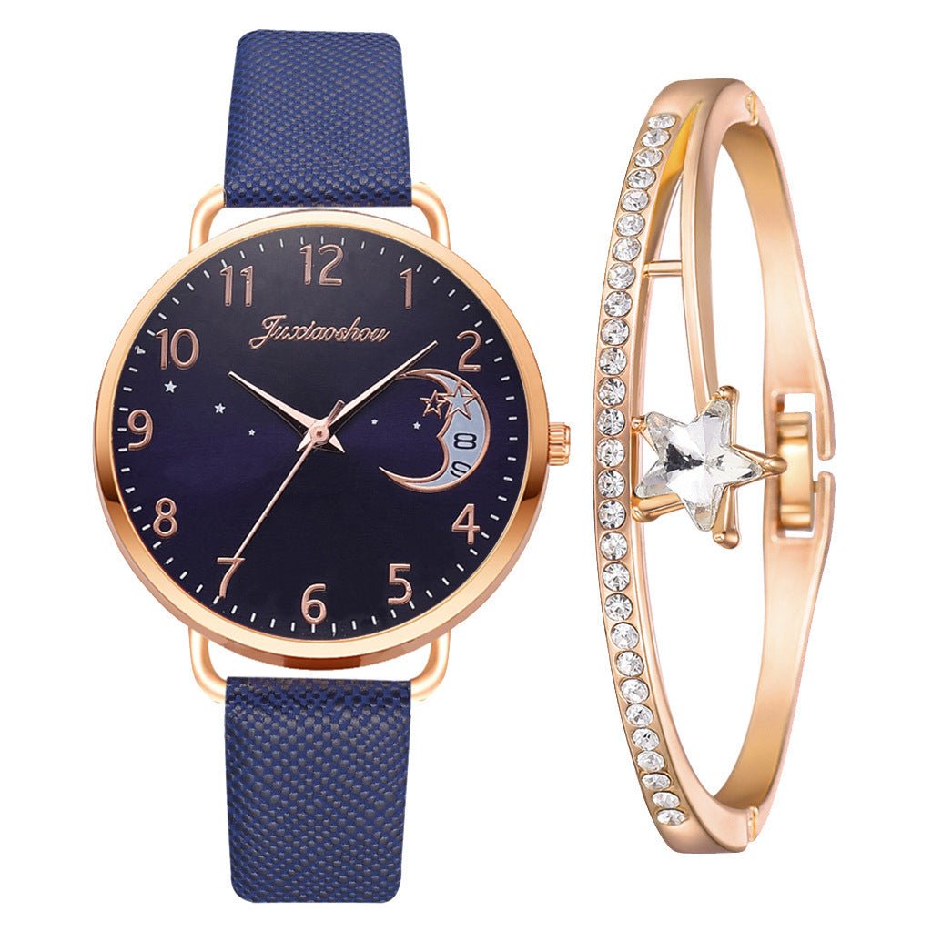Lovely Moon Pattern Quartz Watch for Women With Strap Dial Ladies Wristwatch Montre Femme Relogio Feminino Reloj Mujer Drop Ship - Hamora