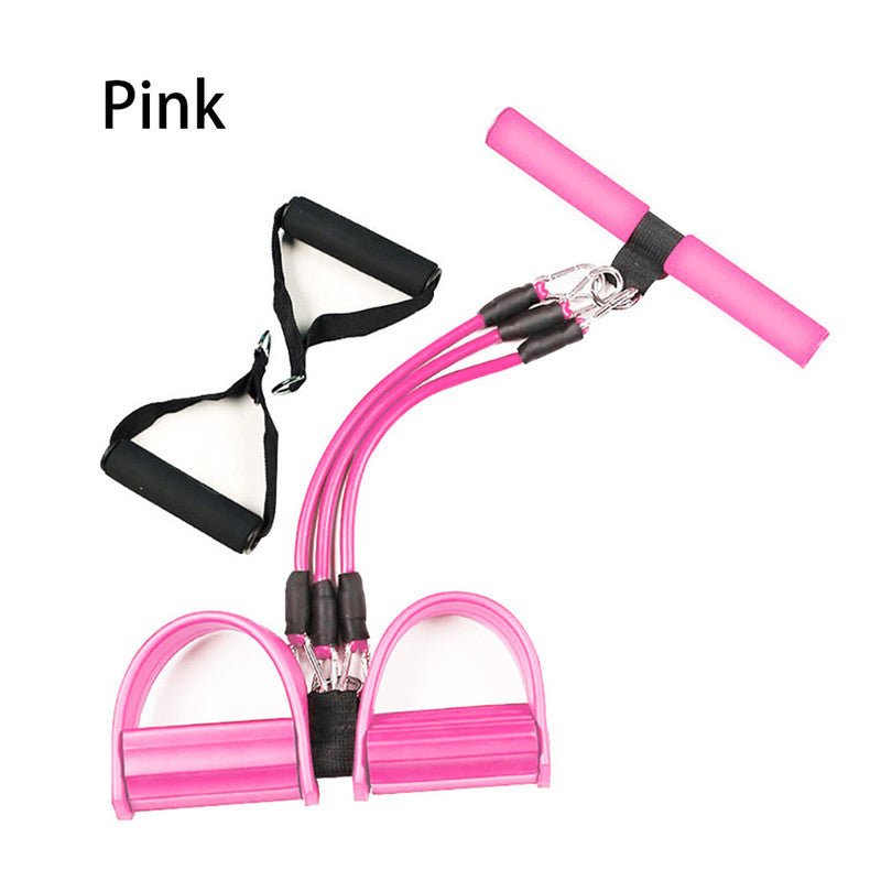 Pedal Tension Device Three Tube Removable Foot Stretch Rope Leg Crunches Tension Rope - Hamora