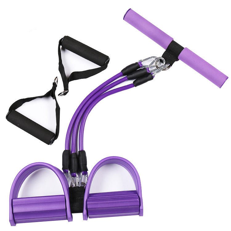 Pedal Tension Device Three Tube Removable Foot Stretch Rope Leg Crunches Tension Rope - Hamora