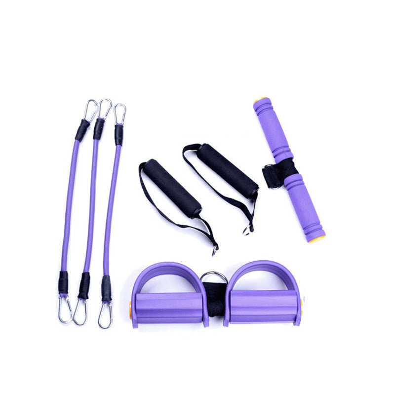 Pedal Tension Device Three Tube Removable Foot Stretch Rope Leg Crunches Tension Rope - Hamora