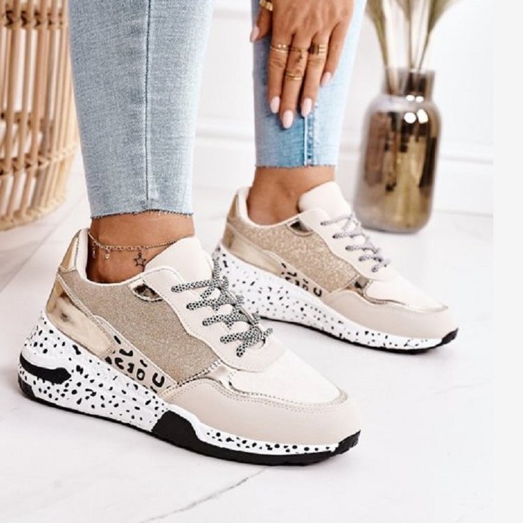 Sneakers Platform Wedge Heel Casual Shoes Lace - up Mesh Sneakers - Hamora