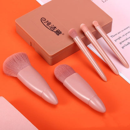 5Pcs Makeup Brushes Tool Set Cosmetic Powder Eye Shadow Foundation Blush Blending Make Up Brush - Hamora