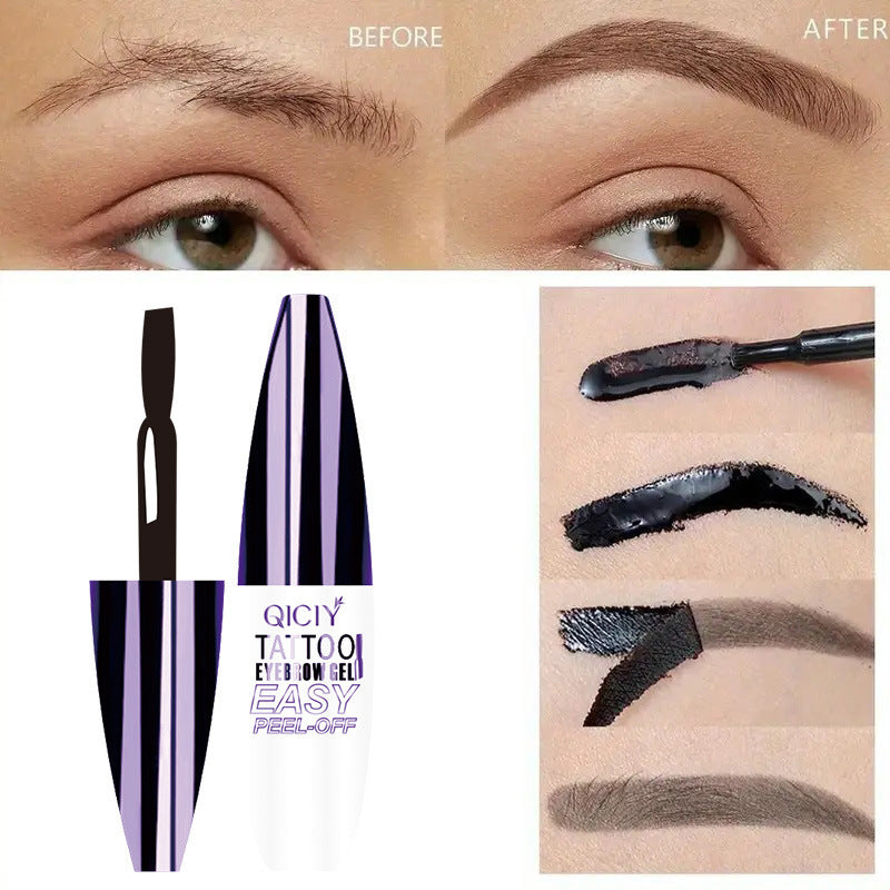 Tattoo Brow Gel - Lättavlägsnad Ögonbrynskräm för Långvarig, Smudge-proof och Vattentålig Makeup