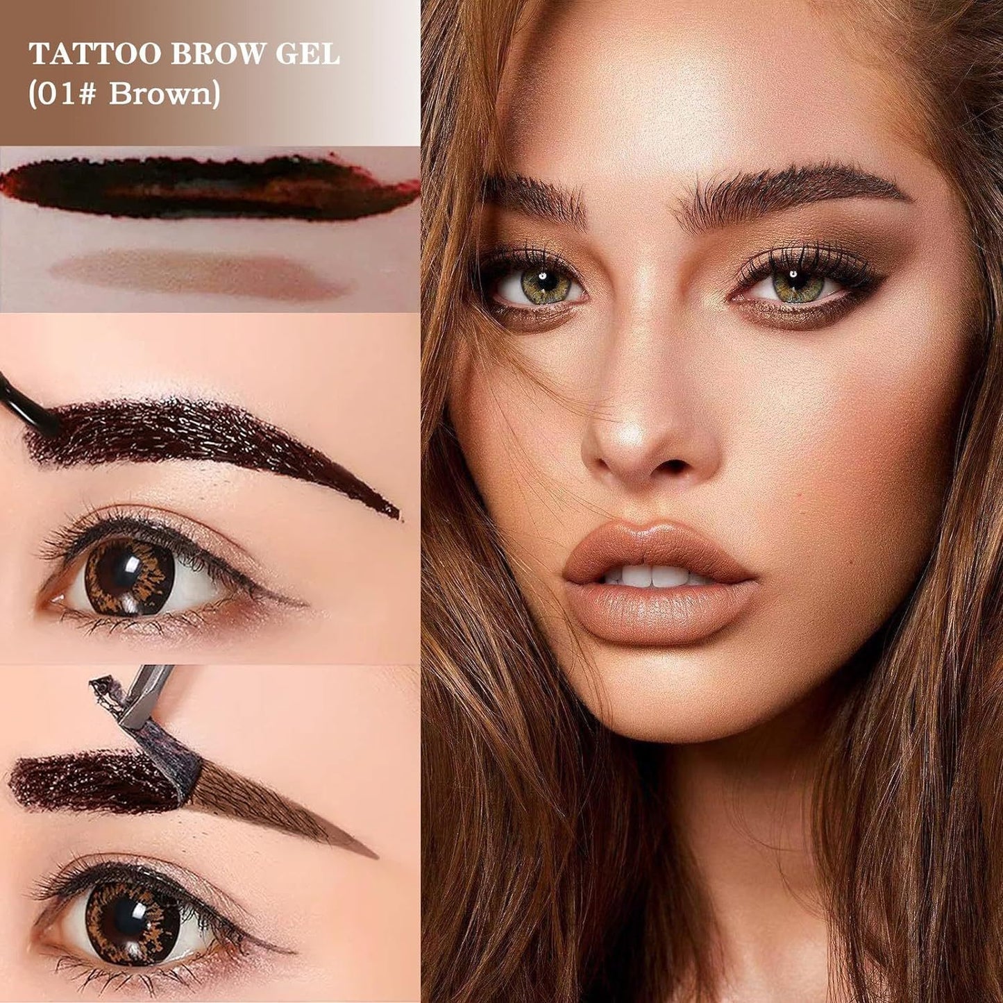 Tattoo Brow Gel - Lättavlägsnad Ögonbrynskräm för Långvarig, Smudge-proof och Vattentålig Makeup