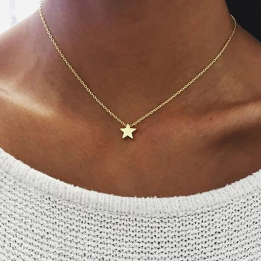 Trendig Stjärnhänge - Minimalistisk Guld och Silver Halsband för Kvinnor