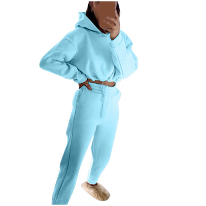 Stilren Tvådelad Sportdräkt för Kvinnor - Långärmad Casual Outfit med Skräddarsydd Midja