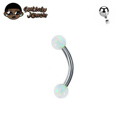F136 Titanium Classic Eyebrow Piercing Inlaid Opal Zircon 16G Internal Thread Banana Curved Lip Navel Piercing Piercing Jewelry