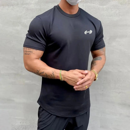 2025 Men T-shirt Male Sports Gym Muscle Fitness T Shirt Blouses Loose Half Sleeve Summer Bodybuilding Tee Tops Men's Clothing
