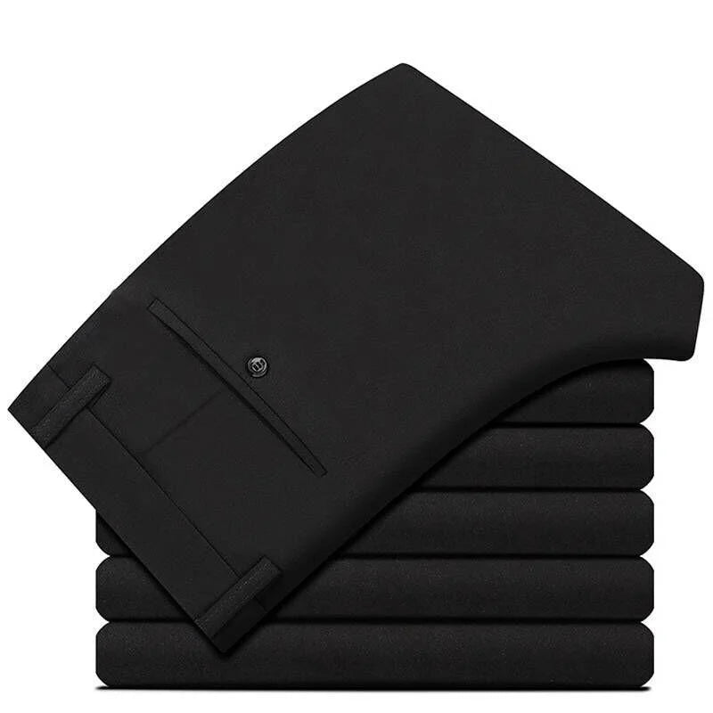 Elegant Herrbyxor - Slim Fit Kontorsbyxor för Vår och Höst - Koreansk Stil i Rakt Snitt för Avslappnad Streetwear