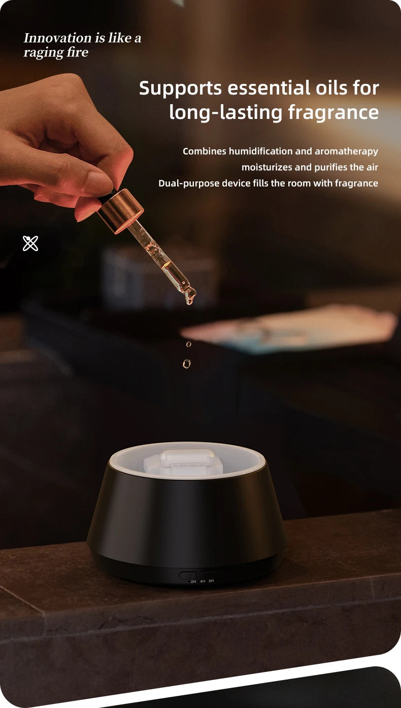 Färggrann Luftfuktare med Aromadiffusor - USB-laddad Essential Oils Sprayer och Stämningsfull Lampljus för Hemmet