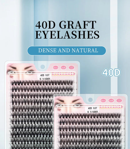 Individuella Ögonfransförlängningar - Falska Fransar i Kluster med Naturlig Minkffekt, DIY, 10D till 40D, 9-16 mm, 280 Bundlar för Drömlik Ögonfransförlängning