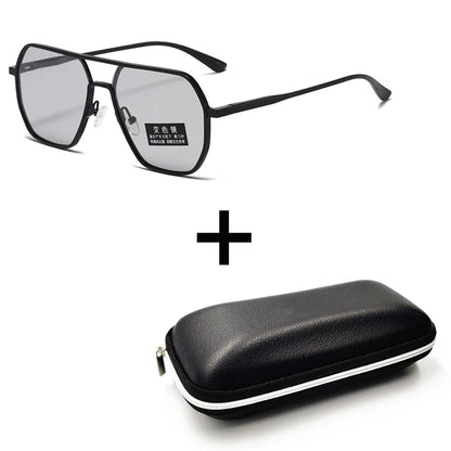 Lyxiga Metallisk Photochromic Solglasögon för Män och Kvinnor - Fashion Polariserade Sunglasses - Stiliga Kameleon Antiglans Körtillägg UV400