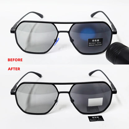 Lyxiga Metallisk Photochromic Solglasögon för Män och Kvinnor - Fashion Polariserade Sunglasses - Stiliga Kameleon Antiglans Körtillägg UV400