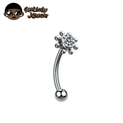 F136 Titanium Classic Eyebrow Piercing Inlaid Opal Zircon 16G Internal Thread Banana Curved Lip Navel Piercing Piercing Jewelry