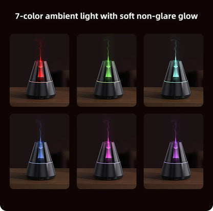 Färggrann Luftfuktare med Aromadiffusor - USB-laddad Essential Oils Sprayer och Stämningsfull Lampljus för Hemmet