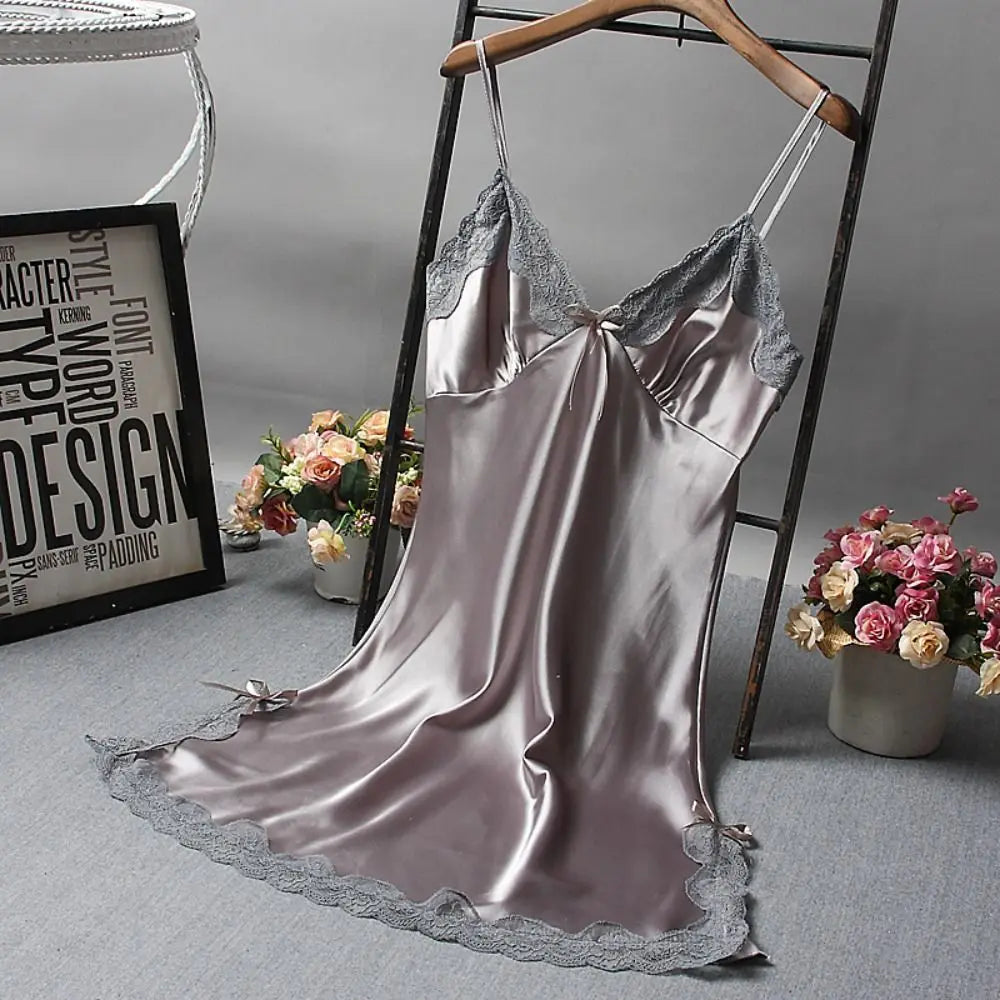 Snygg Spetsklädd Nattklänning - Sensuell Brudnättkjol för Sova och Avkoppling. Kvinnlig Spetsig Nattplagg - Eleganta Nattgowns för Eftermiddagsmys.