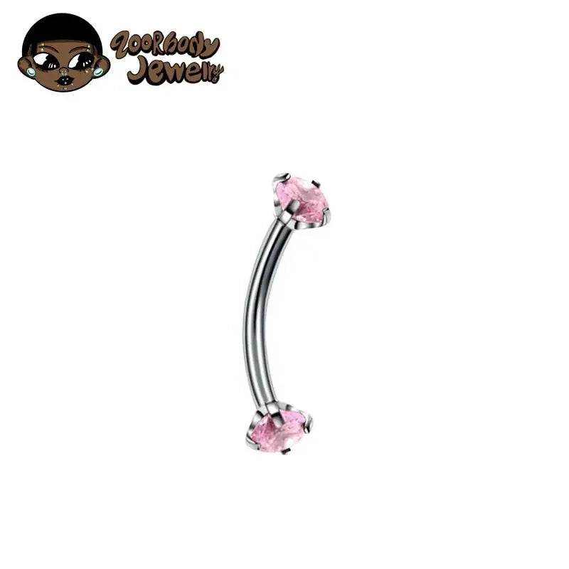 F136 Titanium Classic Eyebrow Piercing Inlaid Opal Zircon 16G Internal Thread Banana Curved Lip Navel Piercing Piercing Jewelry