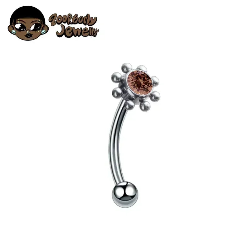 F136 Titanium Classic Eyebrow Piercing Inlaid Opal Zircon 16G Internal Thread Banana Curved Lip Navel Piercing Piercing Jewelry