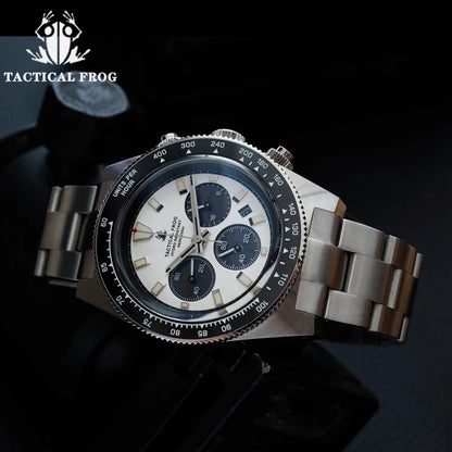 Taktisk Groda 41mm Herrkronograf - VS75 Solarkvartsrörelse, Vattentålig Safir, Grön C3 Luminös Ur