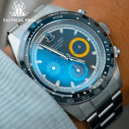 Taktisk Groda 41mm Herrkronograf - VS75 Solarkvartsrörelse, Vattentålig Safir, Grön C3 Luminös Ur